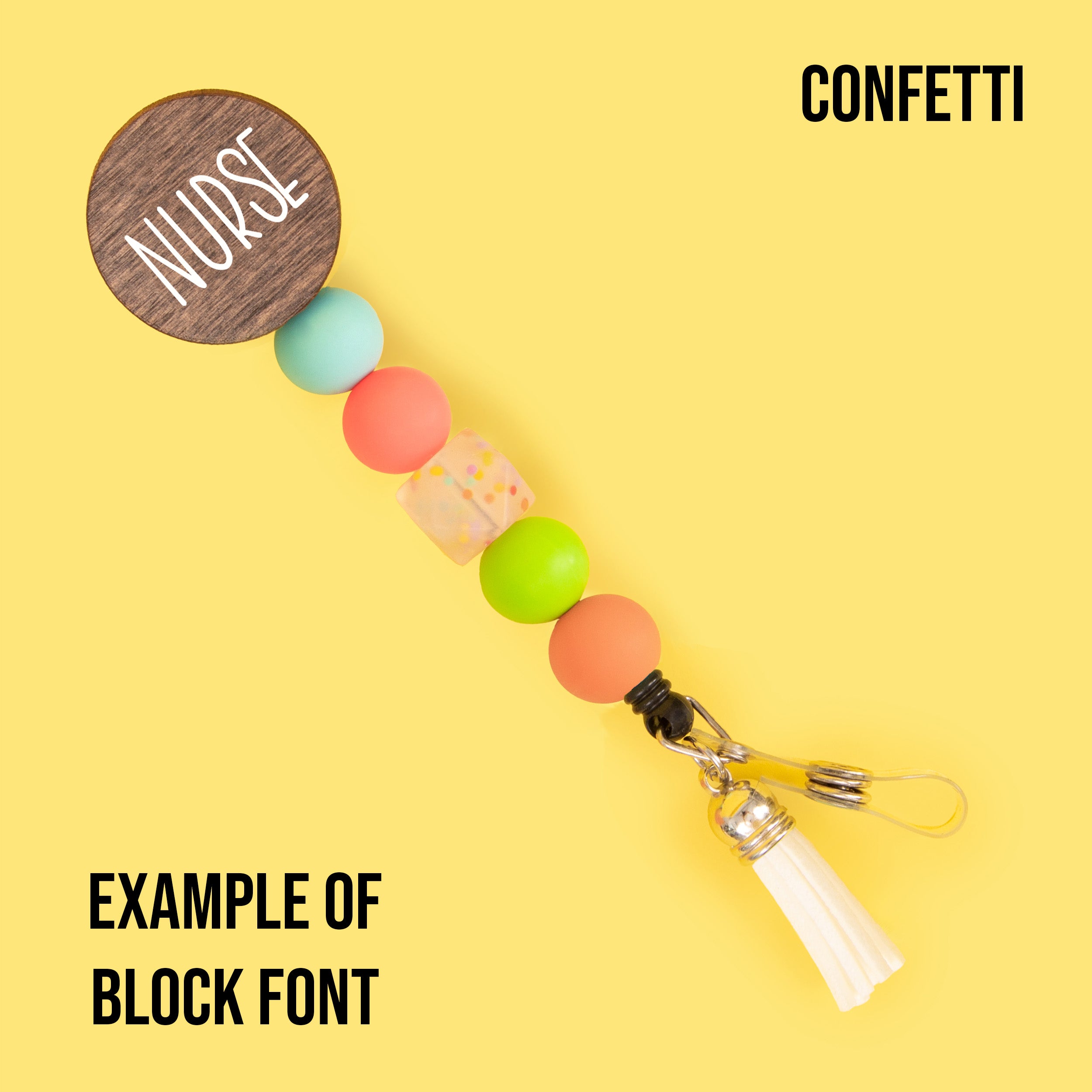 Bright and Bold Personalized Beaded Badge Reel