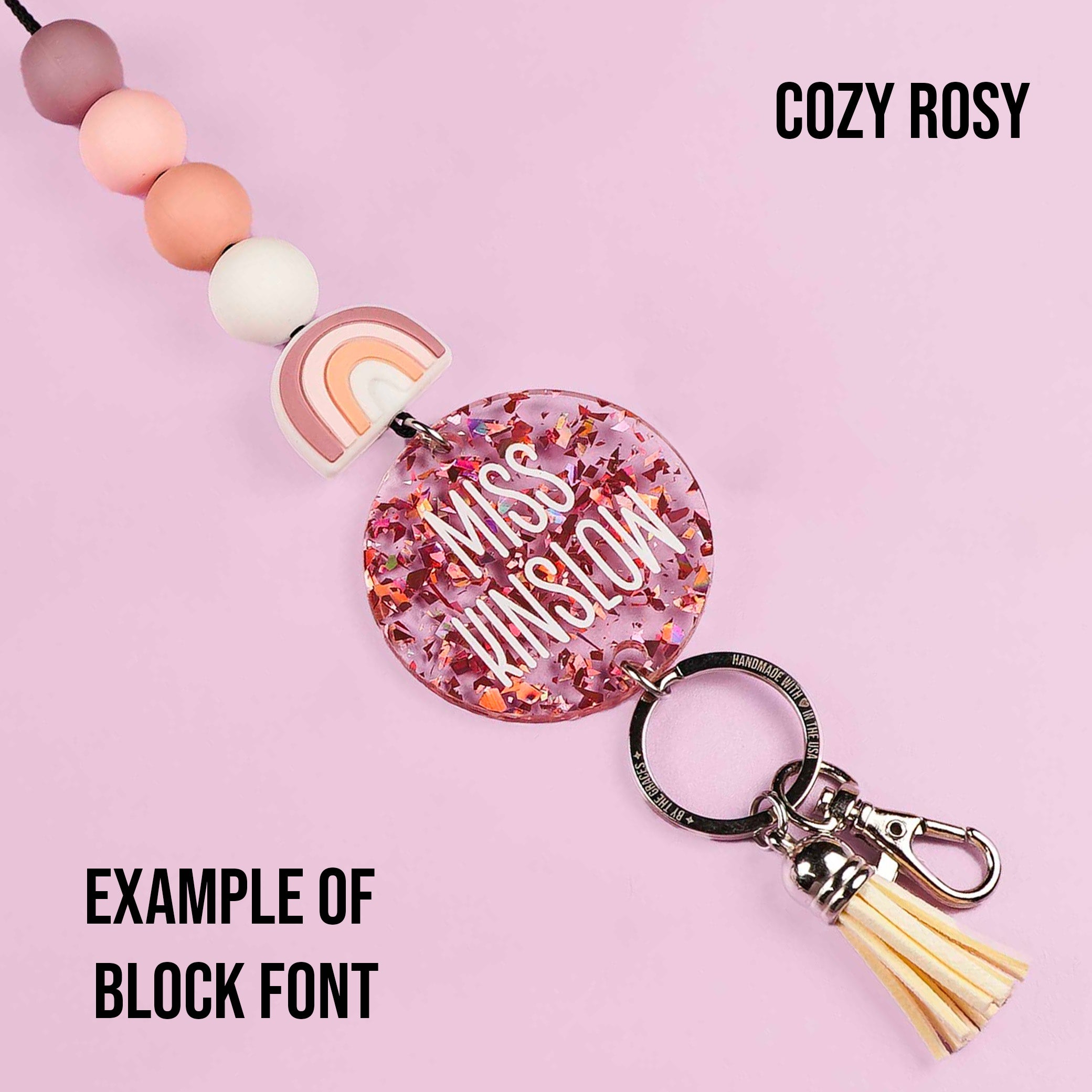 Glitter Acrylic Personalized Lanyard