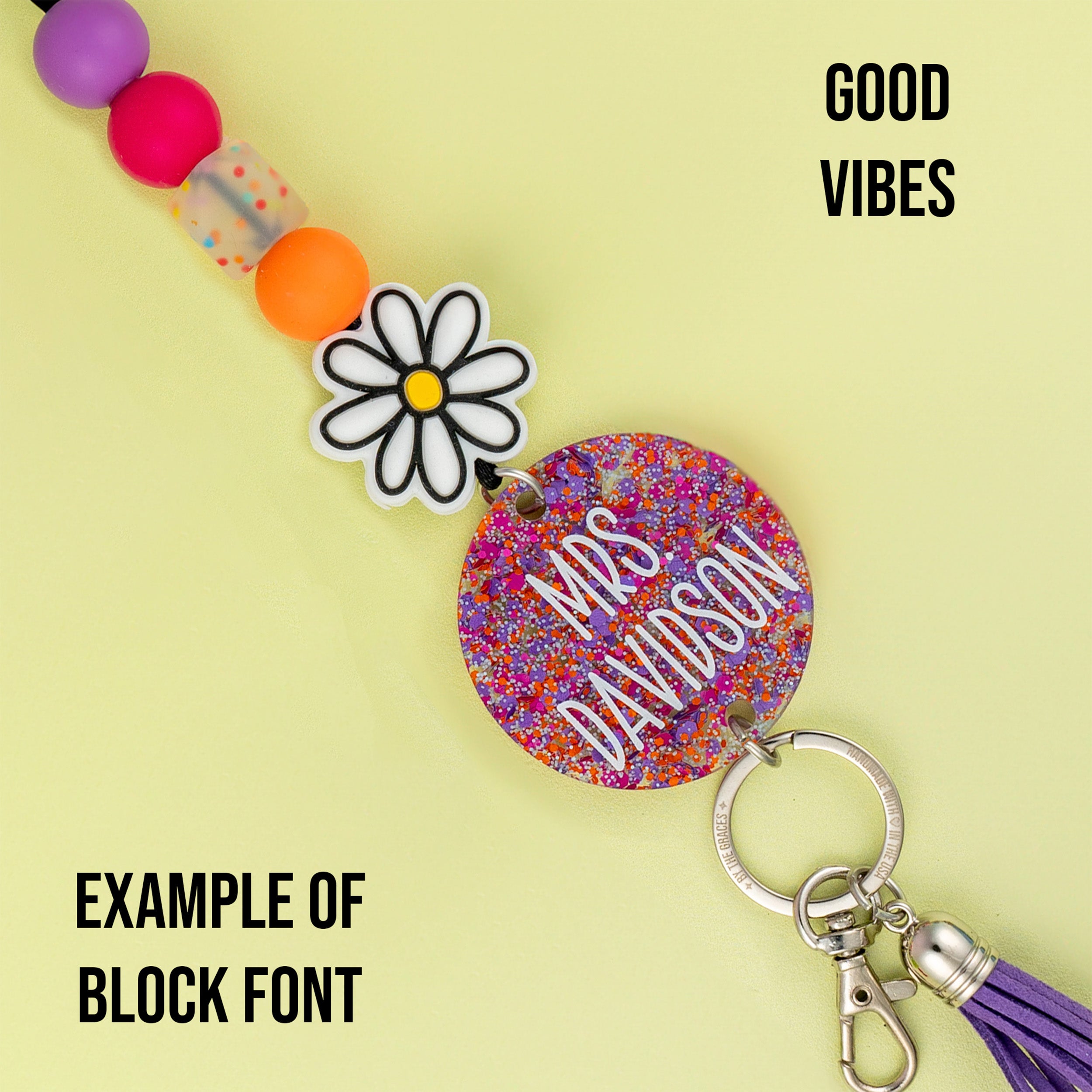 Groovy Acrylic Personalized Lanyard