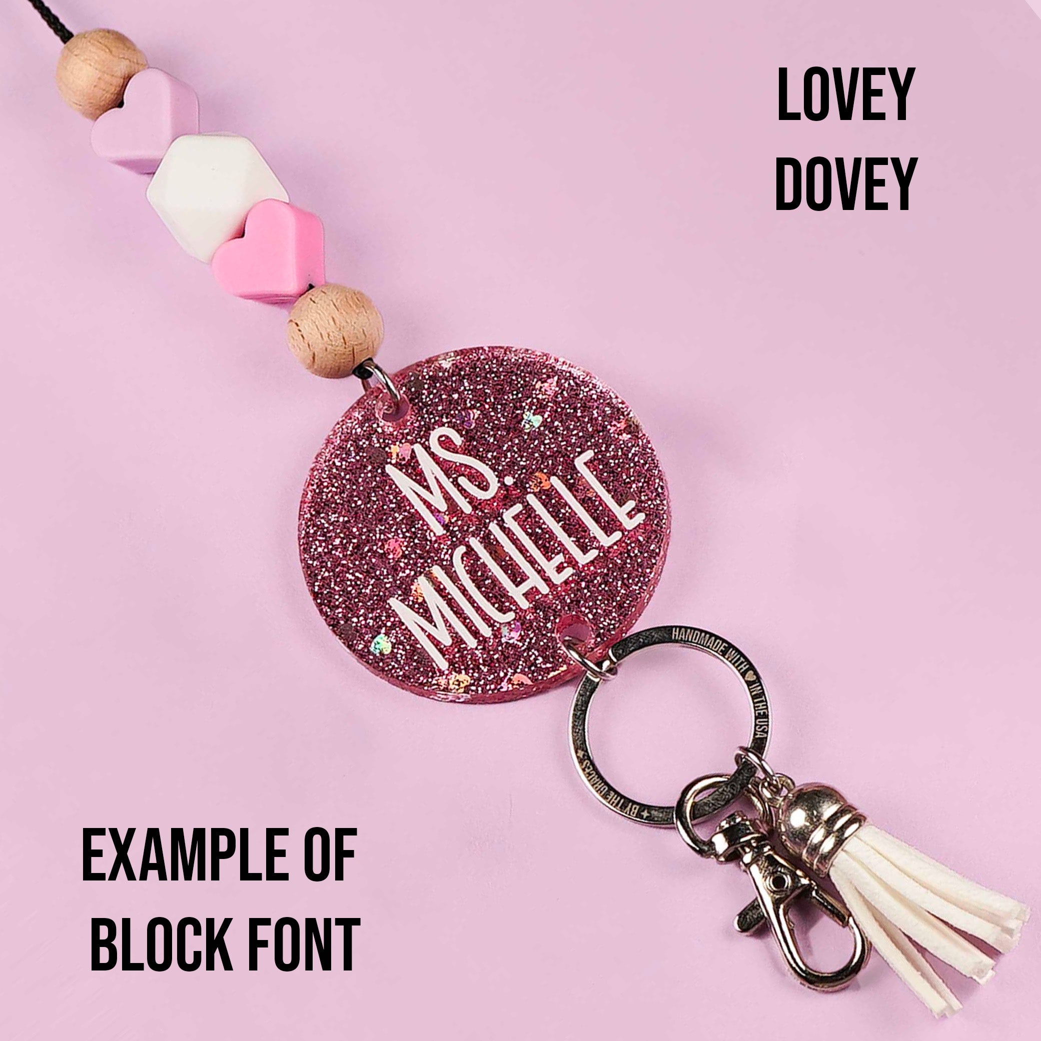 Glitter Acrylic Personalized Lanyard