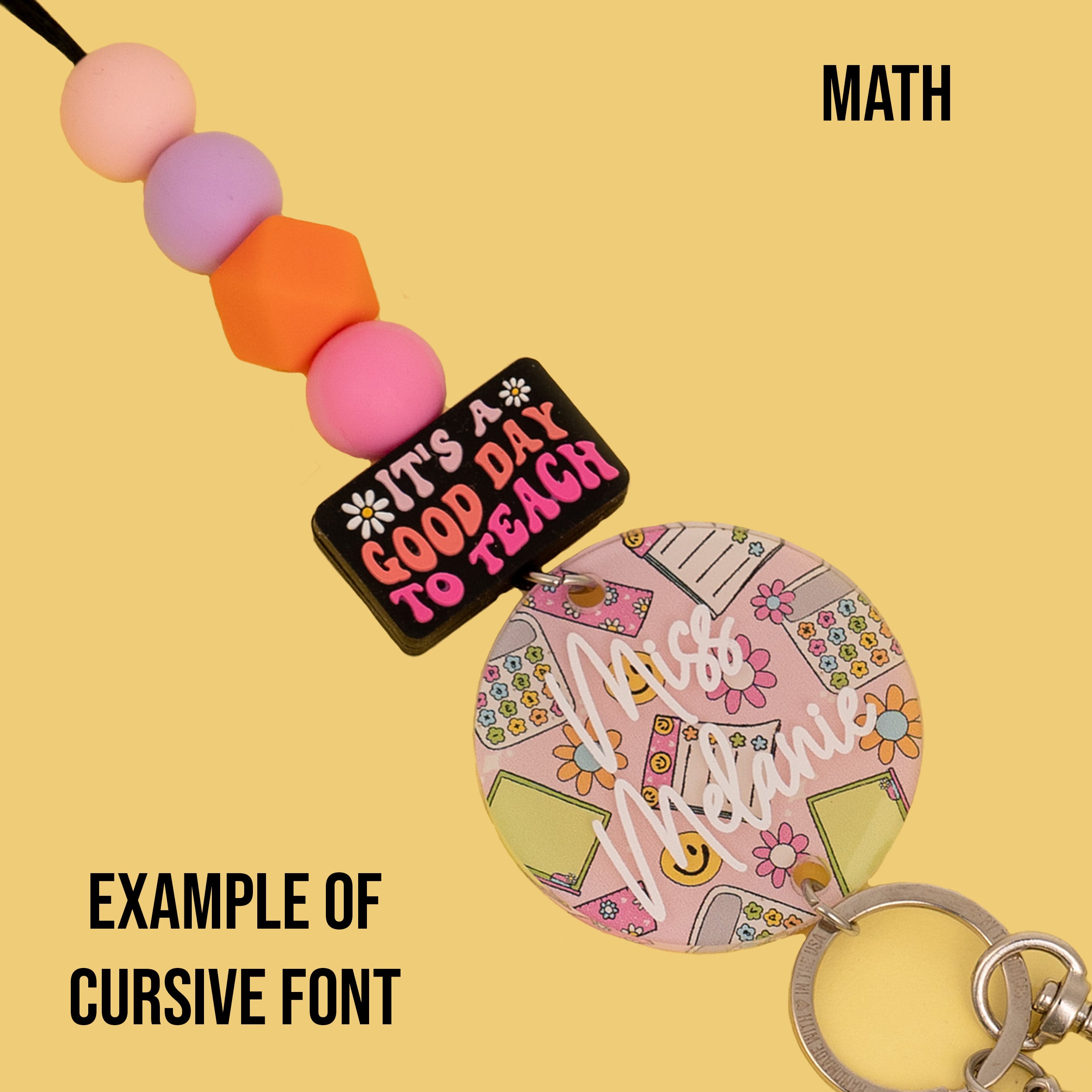 Classroom Subjects Acrylic Personalized Lanyard