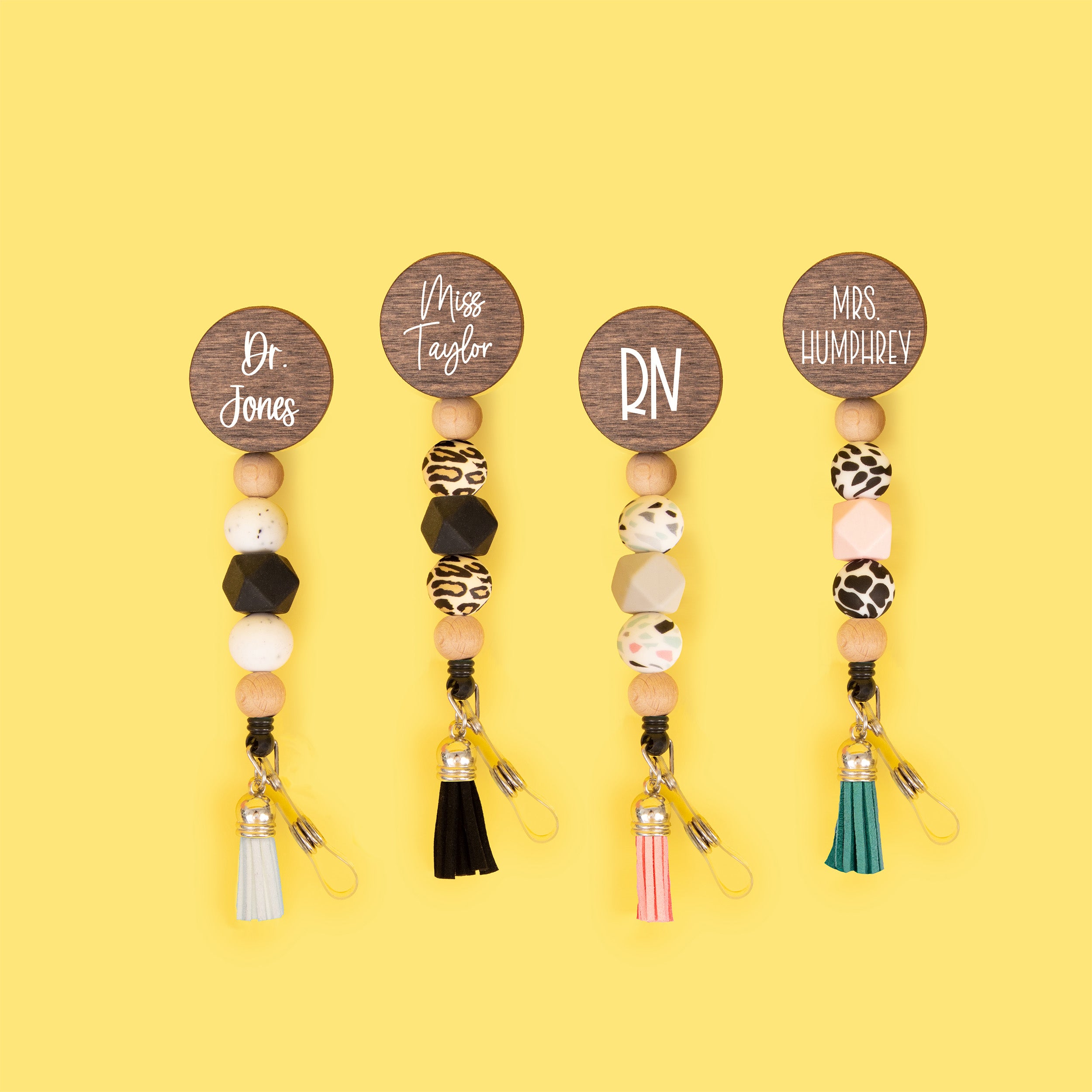 The Classics Personalized Beaded Badge Reel