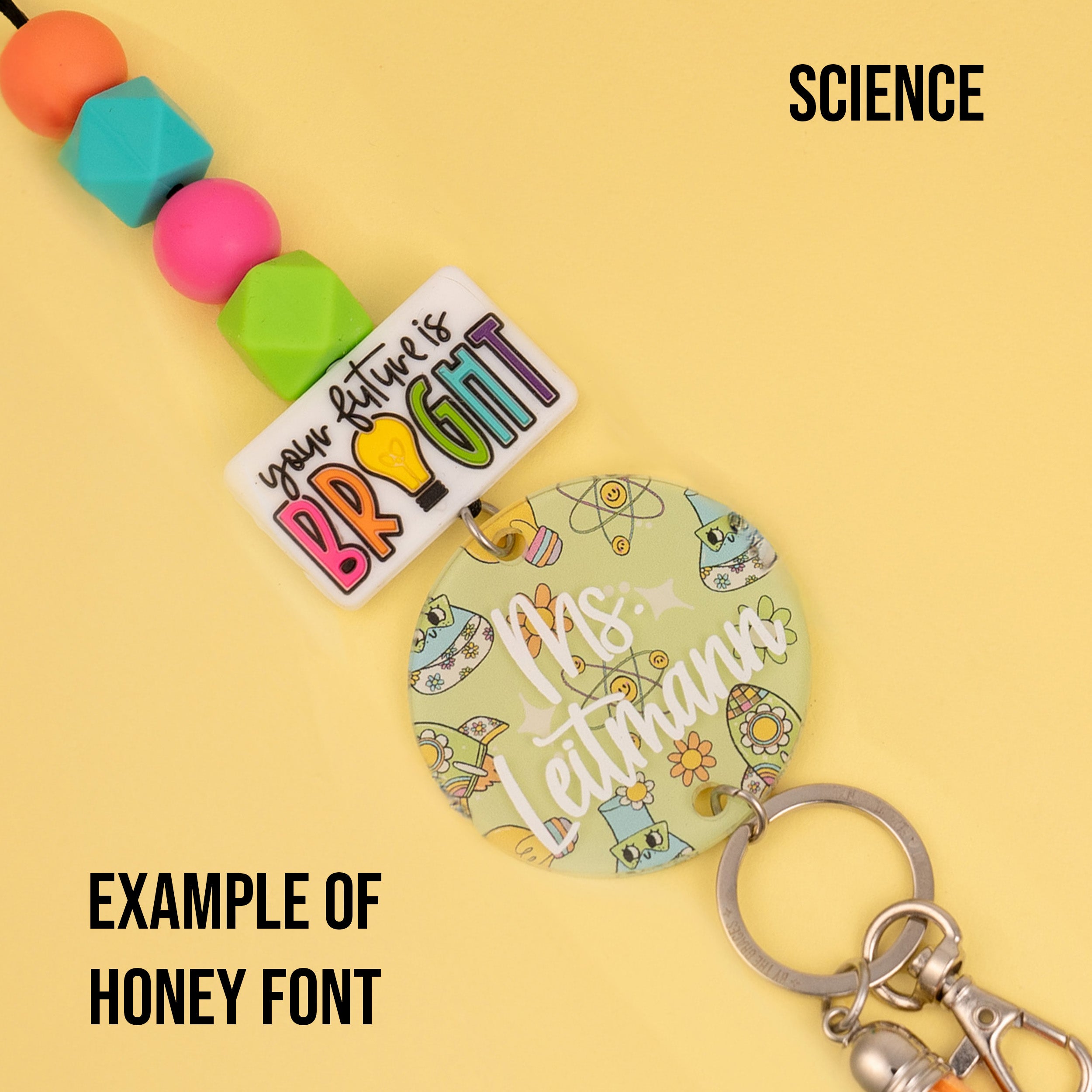 Classroom Subjects Acrylic Personalized Lanyard