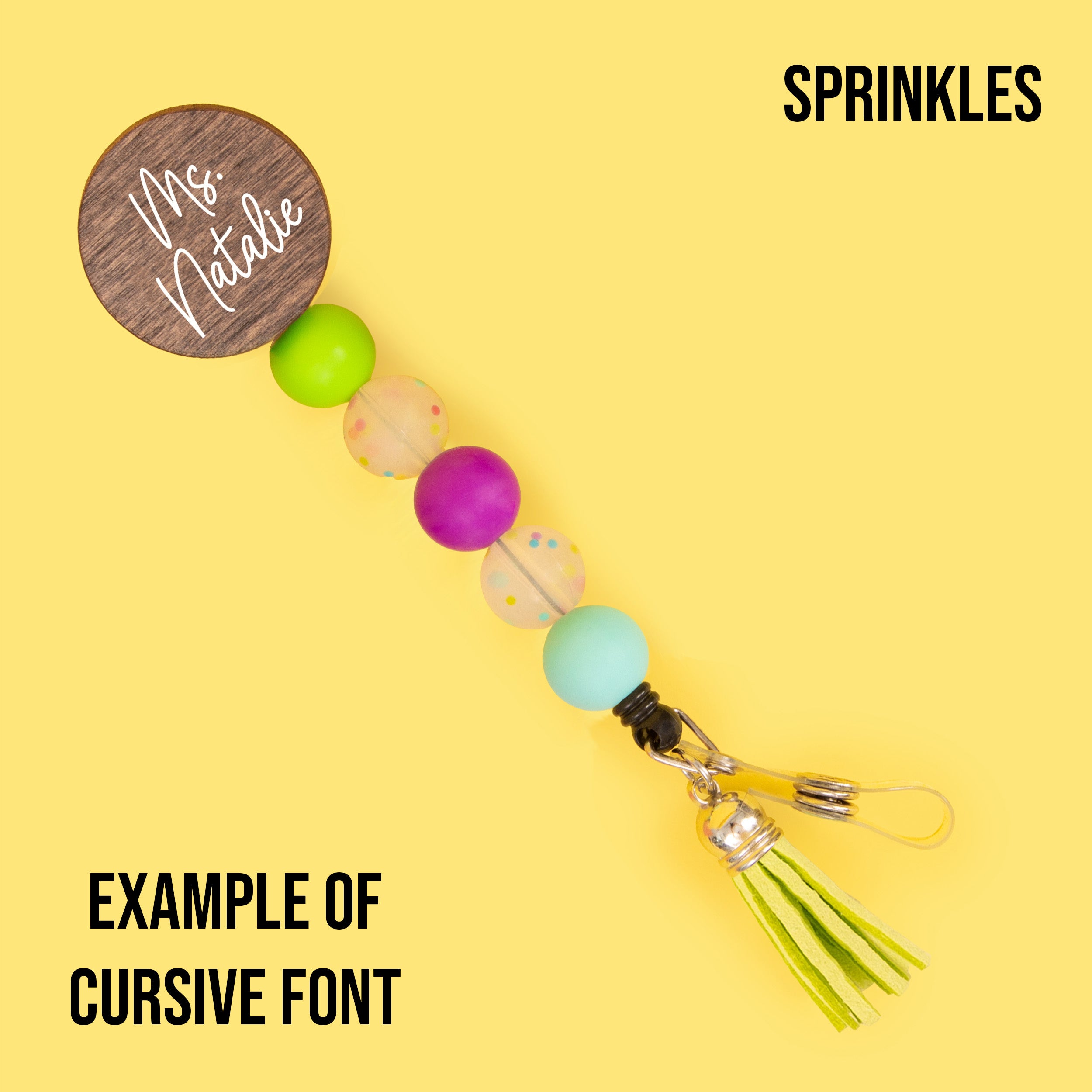 Bright and Bold Personalized Beaded Badge Reel