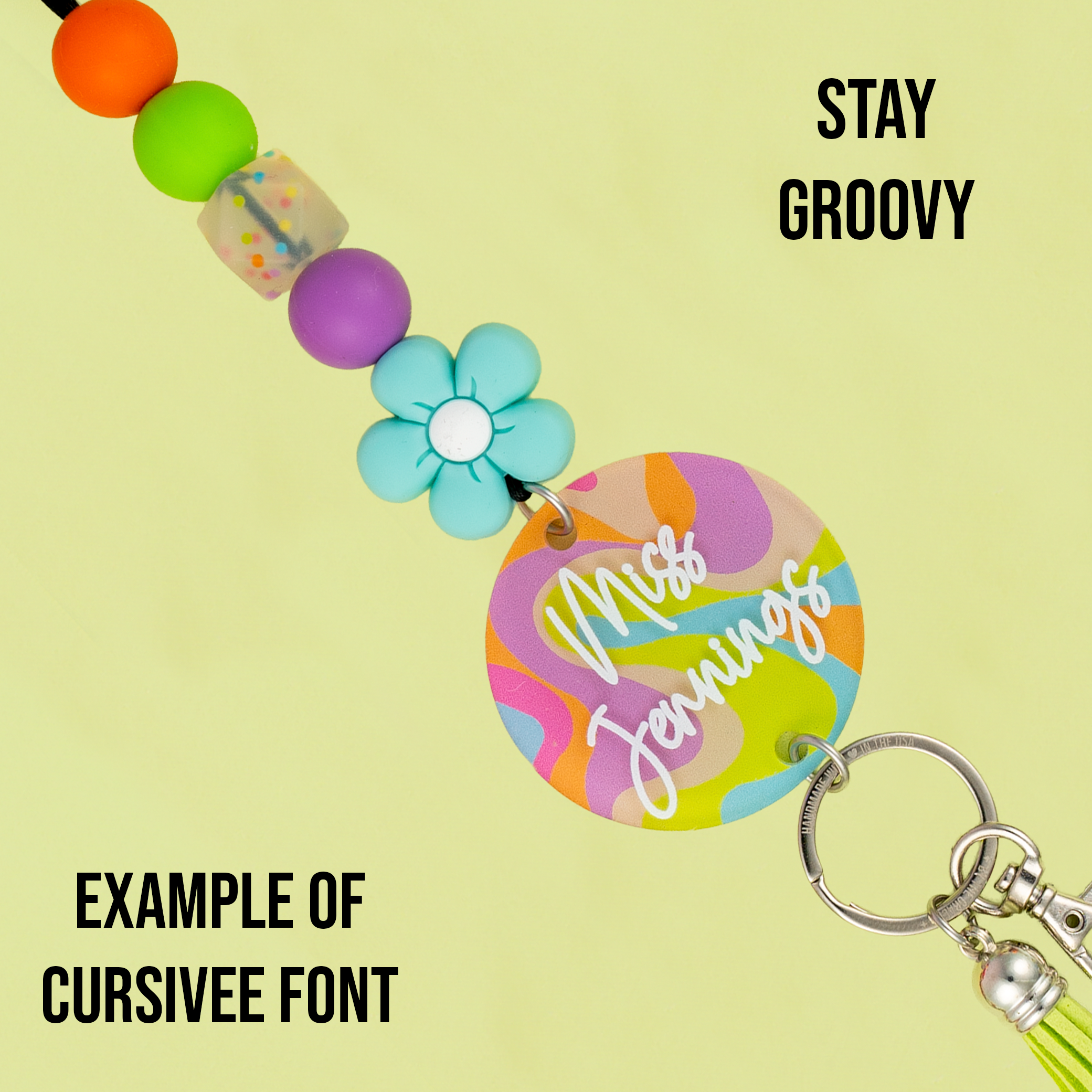 Groovy Acrylic Personalized Lanyard