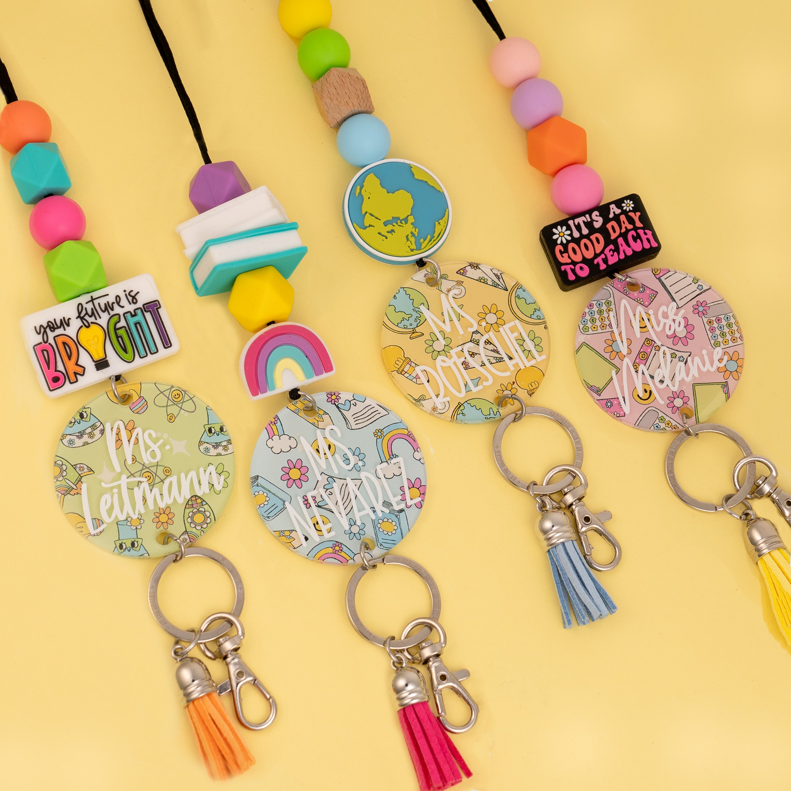 Classroom Subjects Acrylic Personalized Lanyard