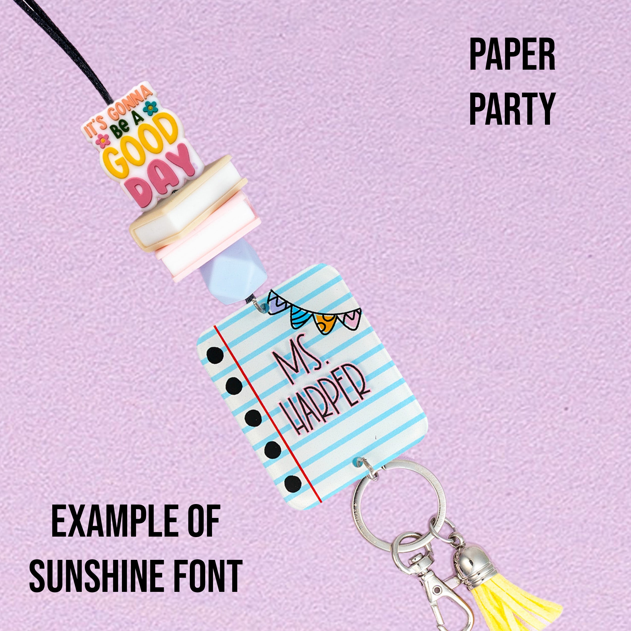 Printed Shape Acrylic Teacher Lanyard