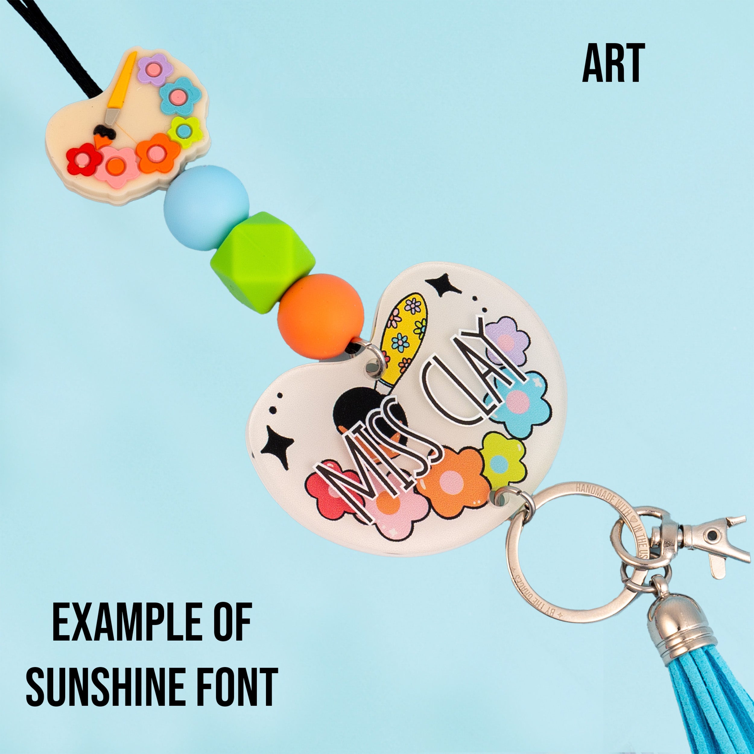 Specialty Teacher Printed Shape Acrylic Lanyard