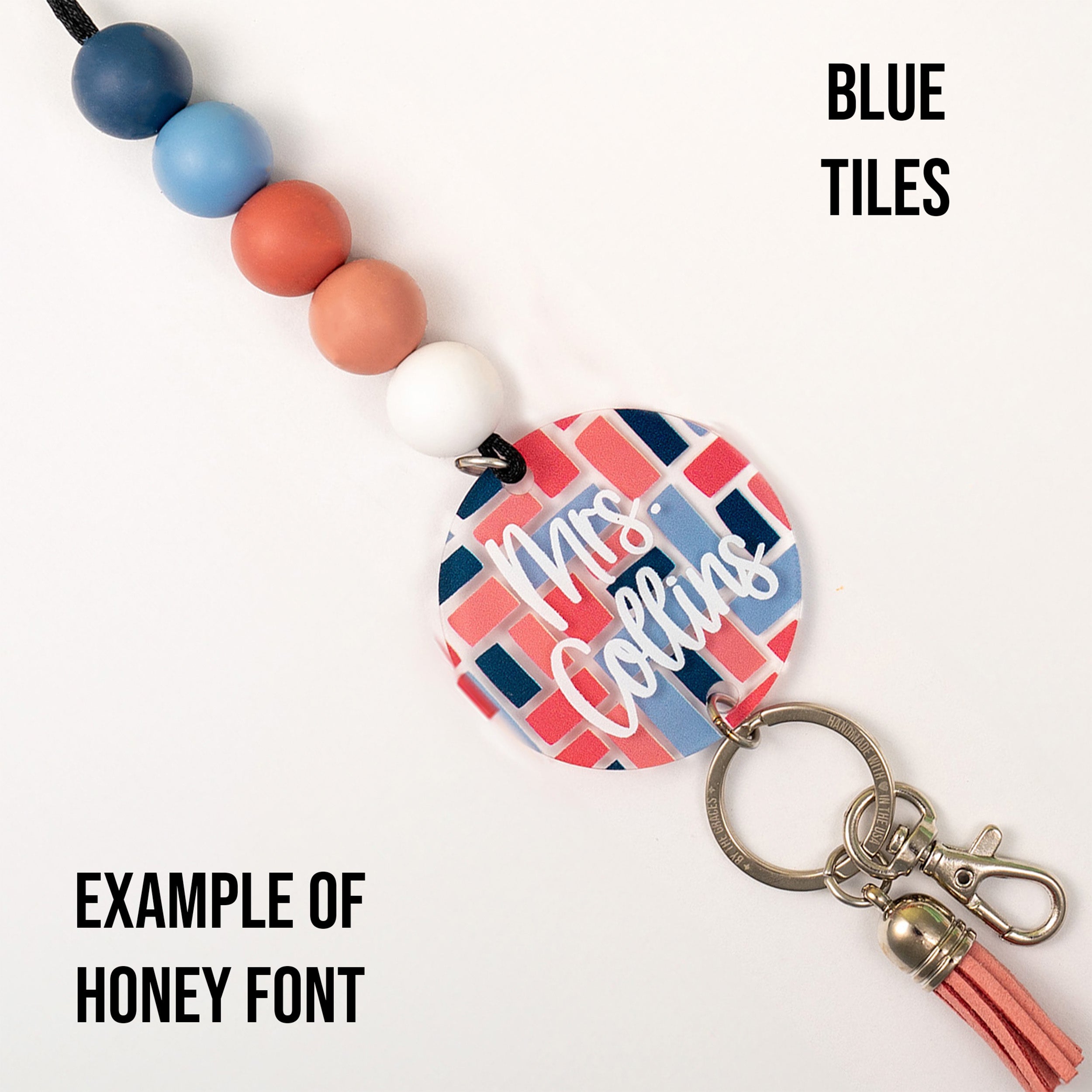 Modern Abstract Acrylic Personalized Lanyard