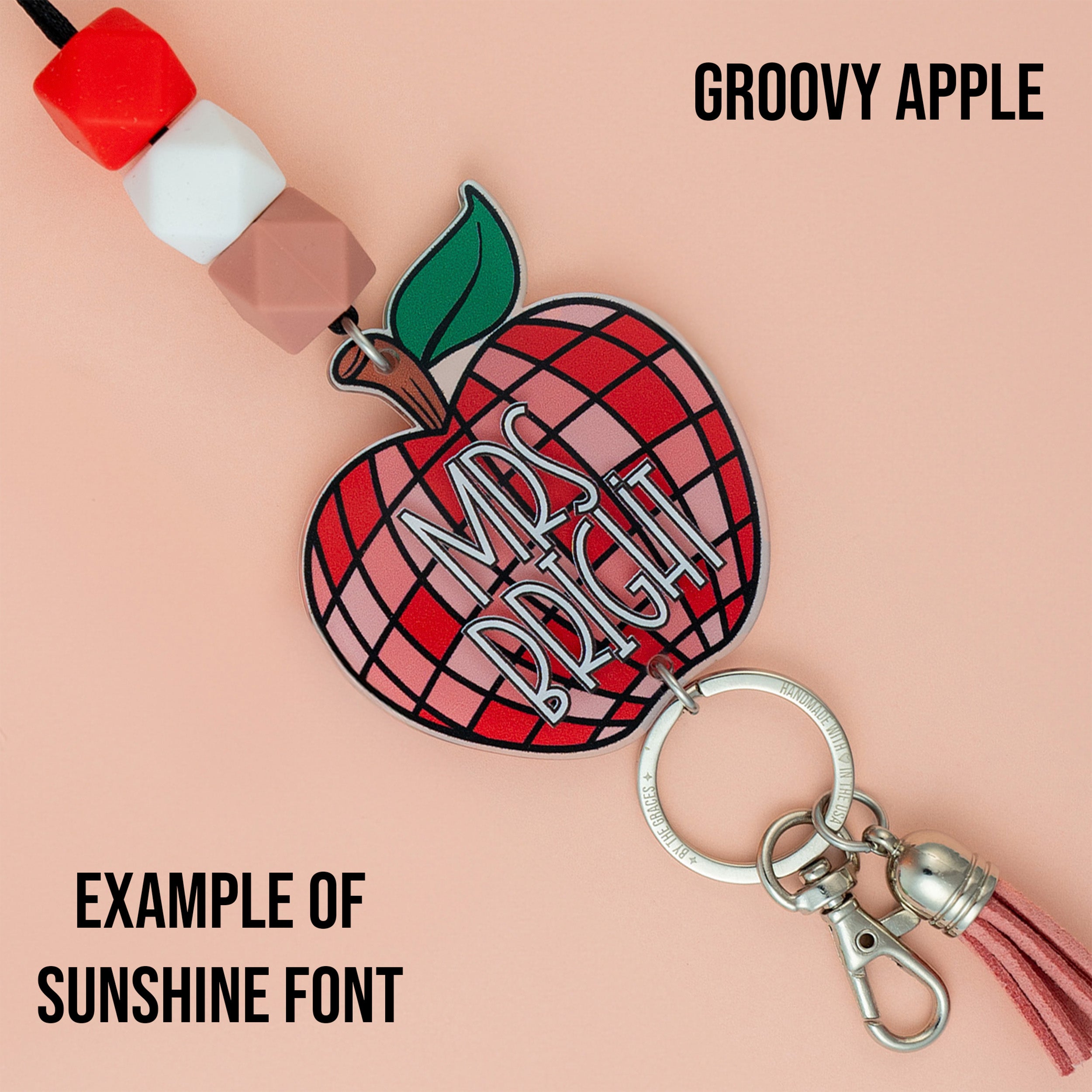 Disco Doodles Printed Shape Acrylic Lanyard