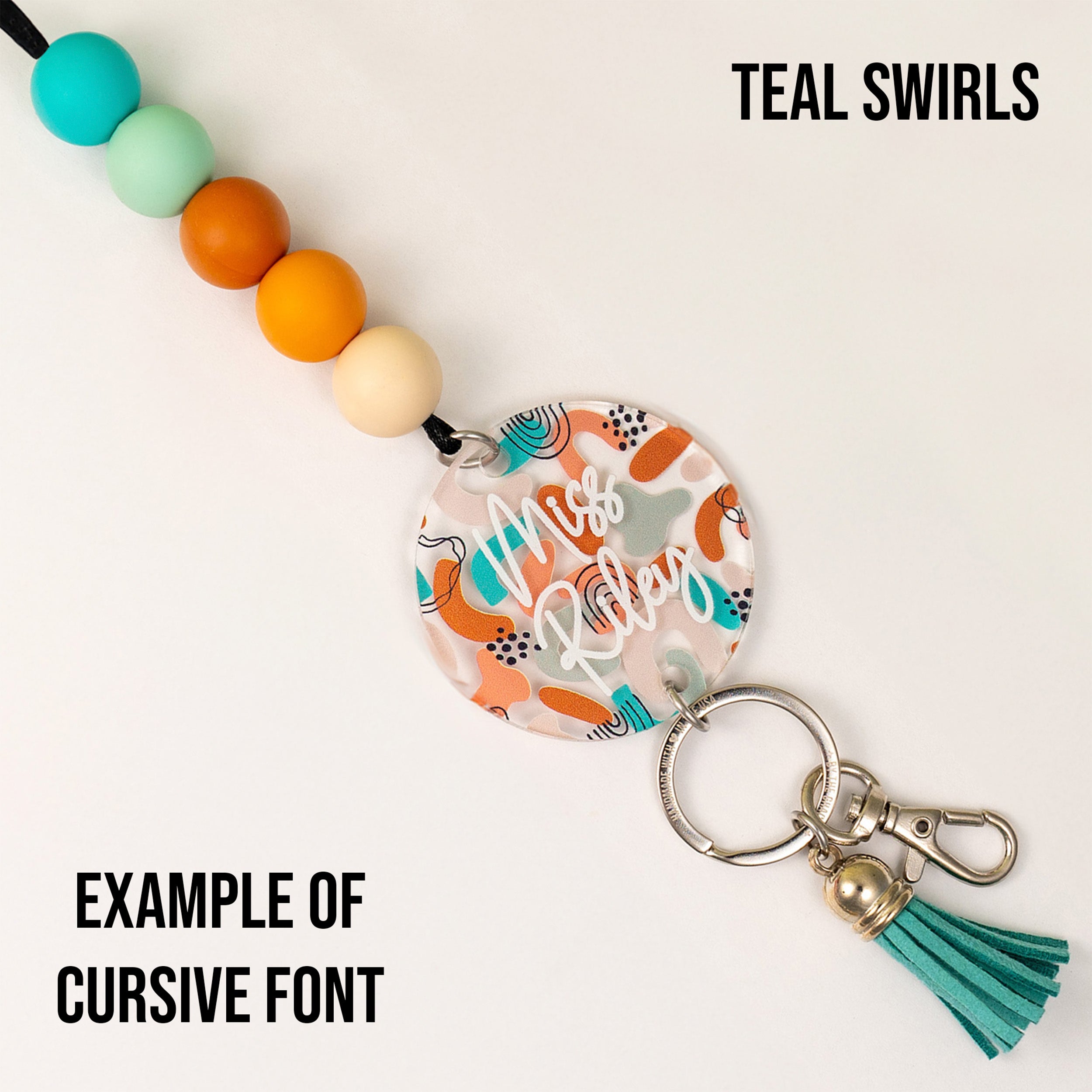 Modern Abstract Acrylic Personalized Lanyard