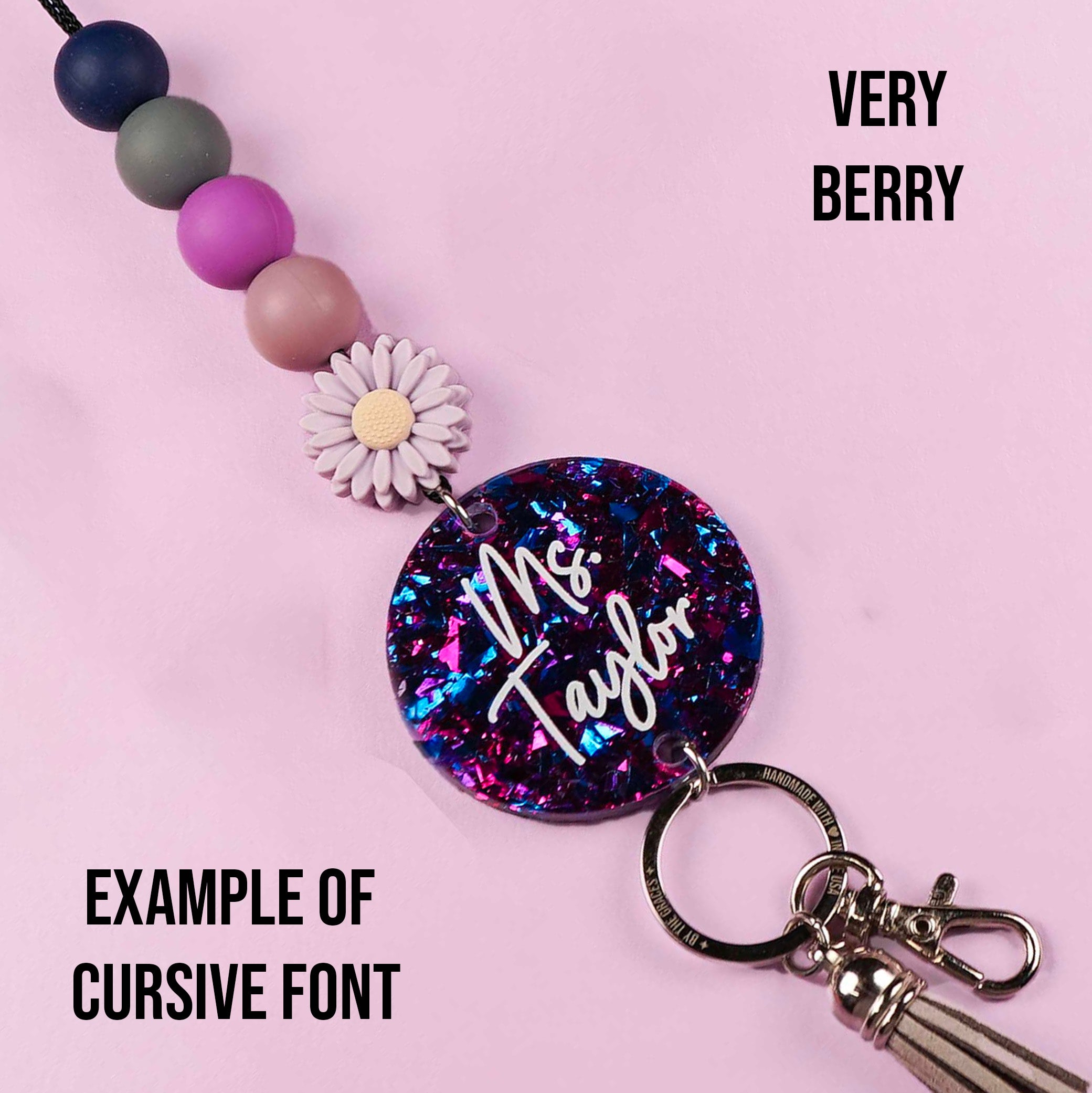 Glitter Acrylic Personalized Lanyard