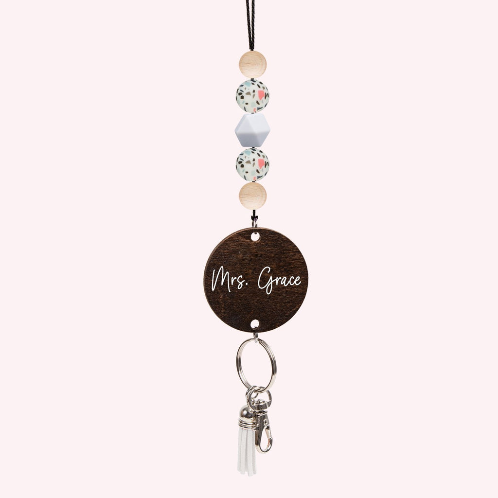 Terrazzo Personalized Beaded Lanyard - By the Graces